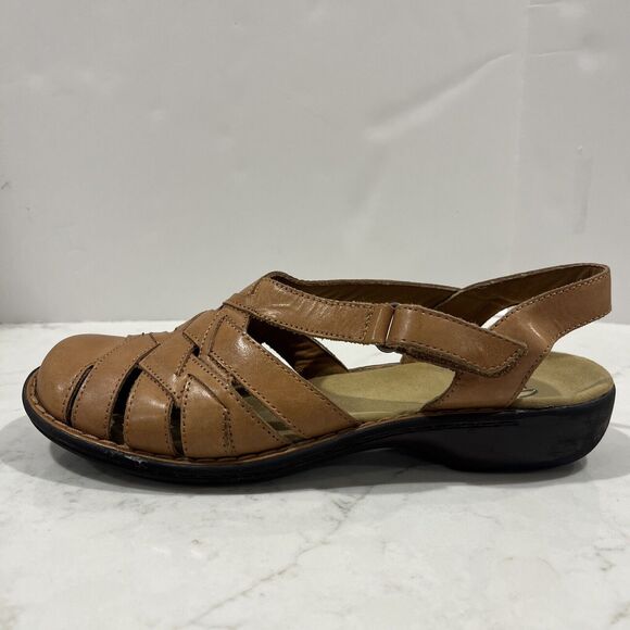 Clarks Womens Bendables Leather Comfort Sandals Light Brown Slingback Sz 10 - Picture 3 of 12